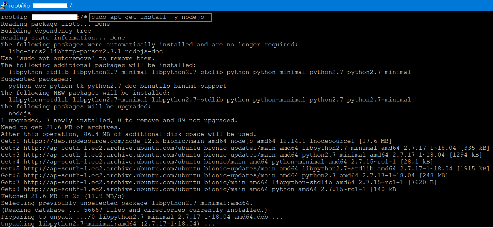 debian install nodejs 12