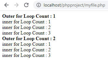 For Loop And Nested For Loop In Php. - Devopsschool.Com