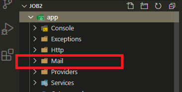 Laravel mailable folder after running command php artisan make:mail