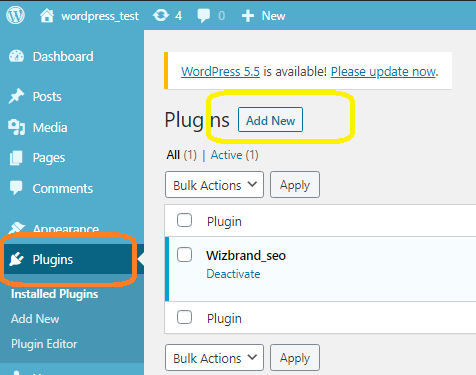 WordPress Admin-Panel