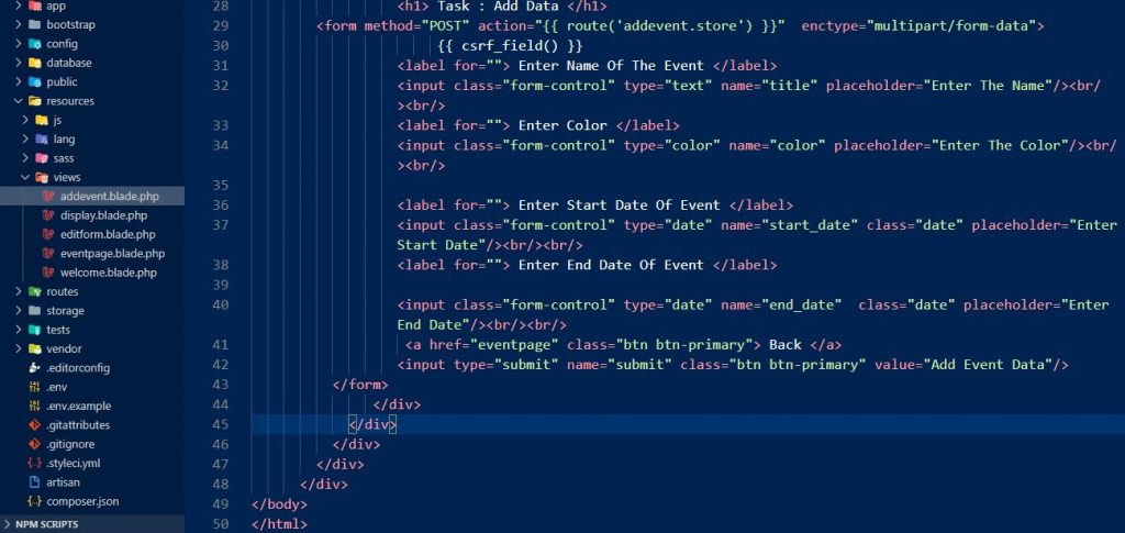 HOW TO CREATE EVENT CALENDAR IN LARAVEL PART 4 DevOpsSchool