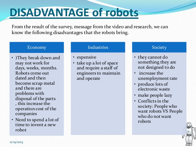 essay on advantages and disadvantages of robot