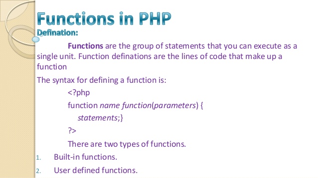 Complete Guide and Tutorials for PHP Functions with example -  DevOpsSchool.com