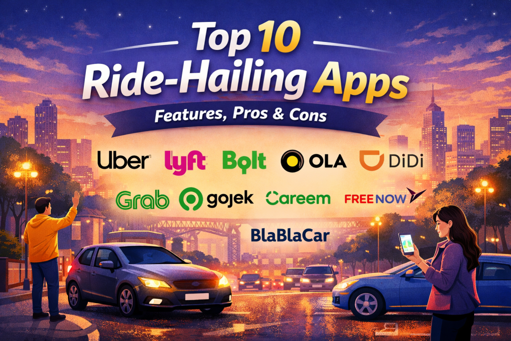 Top 10 Ride Hailing Apps Features Pros Cons Comparison Top 10 Ride Hailing Apps Features Pros Cons Comparison