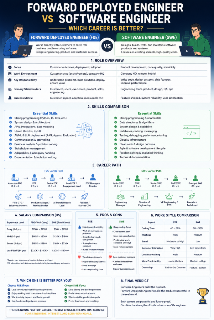 Forward Deployed Engineer vs Software Engineer: Which Career Is Better?