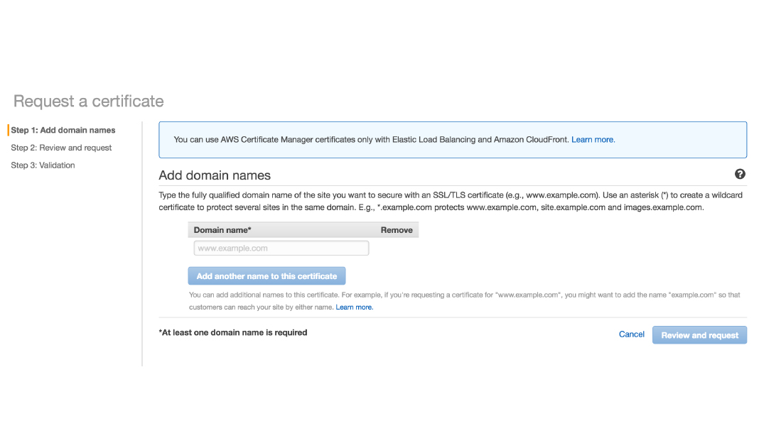 workflow: requesting a certificate of aws