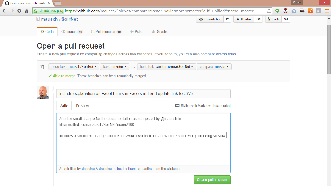 git open a pull request