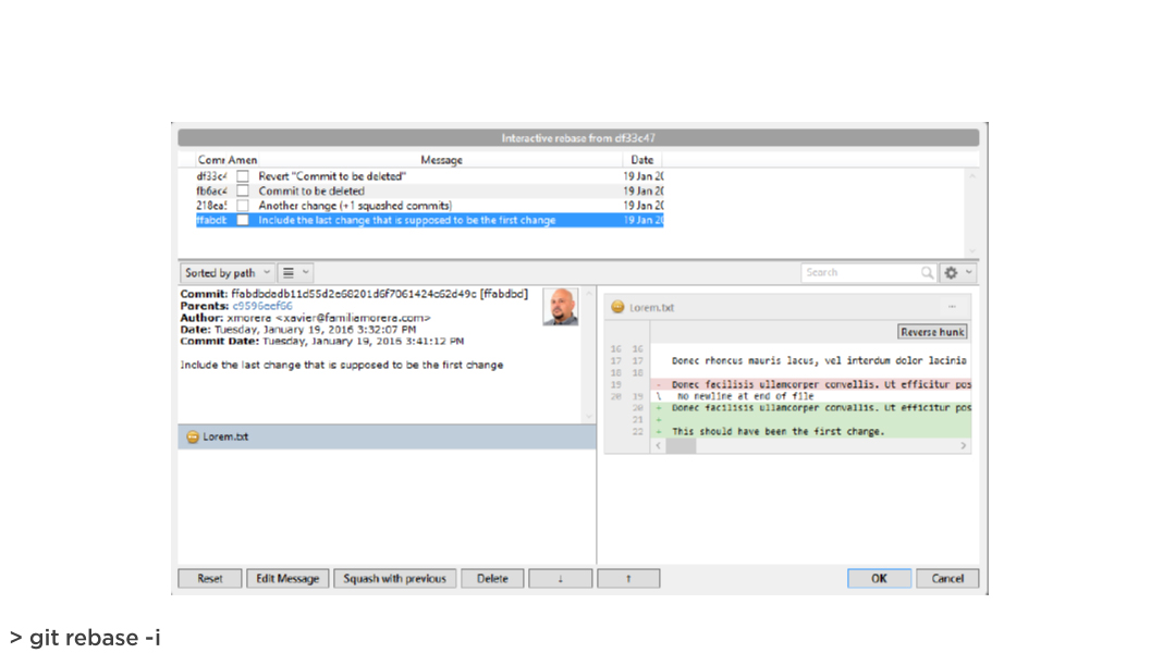 git rebase interactively