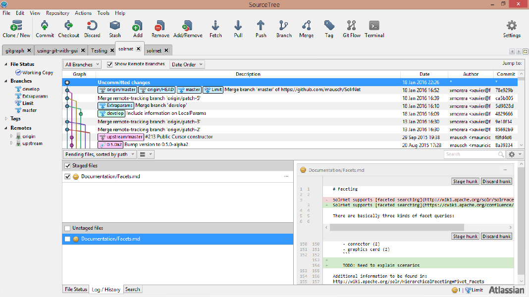 git source tree uncommitted changes