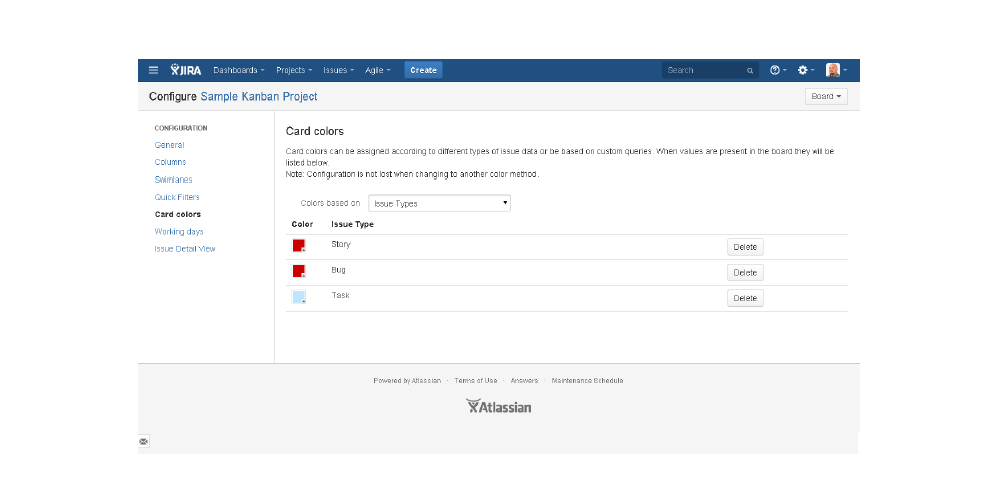 Configuration: Card Colors for Kanban 