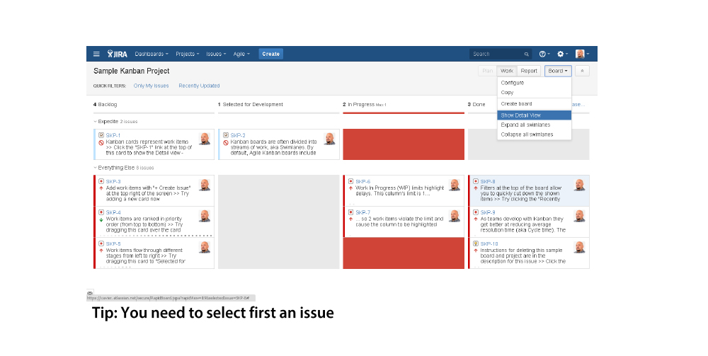 Configure: Show Detail View for Kanban 