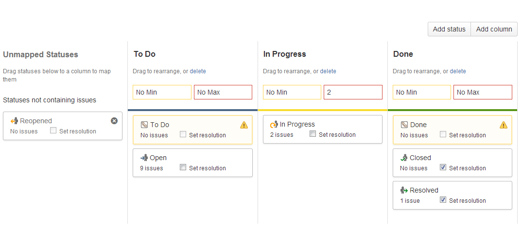 Issues Not Shown in Columns For jira